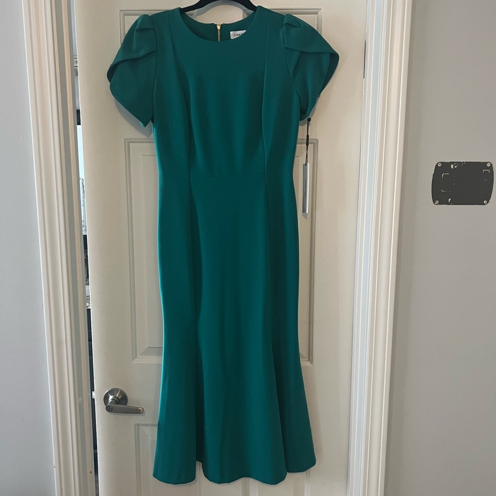 NEW WITH TAGS - Never Worm Calvin Klein Formal Mermaid Fit Teal Green Dress